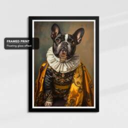 French Bulldog By Johannes Vermeer Framed Poster & Print Canvas Wall Decor Art Painting Bedroom Home Living Room Funny Animal Gift - thumbnail 2