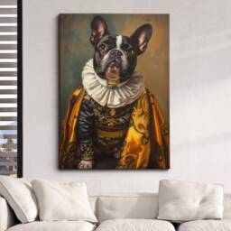 French Bulldog By Johannes Vermeer Framed Poster & Print Canvas Wall Decor Art Painting Bedroom Home Living Room Funny Animal Gift