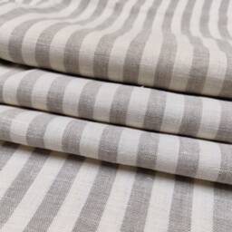Natural/Ivory Striped Linen Roman Blind Fabric Sample - thumbnail 2