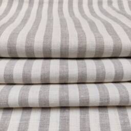 Natural/Ivory Striped Linen Roman Blind Fabric Sample - thumbnail 4