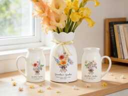 Personalized Grandma's Garden Vase, Family Birth Flower Vase For Nanny Grandma Mom, Mother's Day Gift From Grandkids, Birthday Her - thumbnail 1