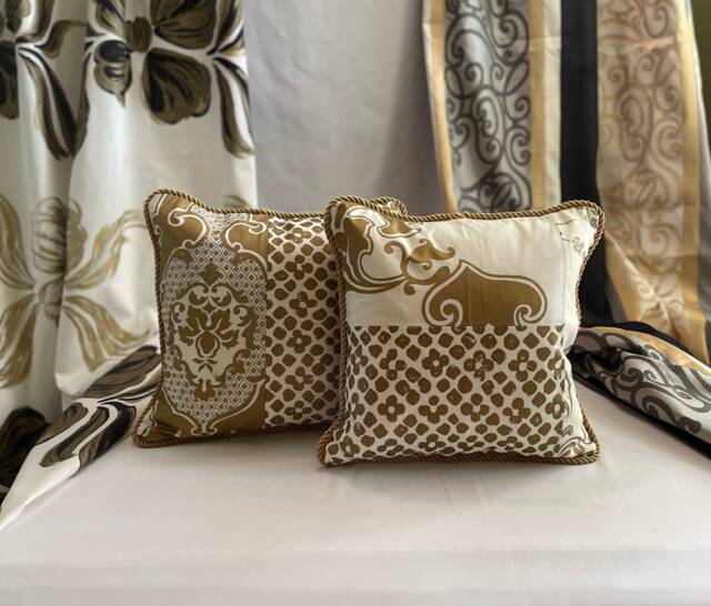 Designers Guild Pillow Cover Bohemian Cream & Gold Cotton, 16 - image 1