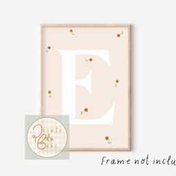 Set Of 3 Personalised Floral, Gingham & Wildflower Prints in A Blush Pink Rust Colour Palette - Unframed - thumbnail 2