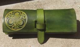 "Leather Pencil Case , Triskell 2 Design - Colour " - thumbnail 1