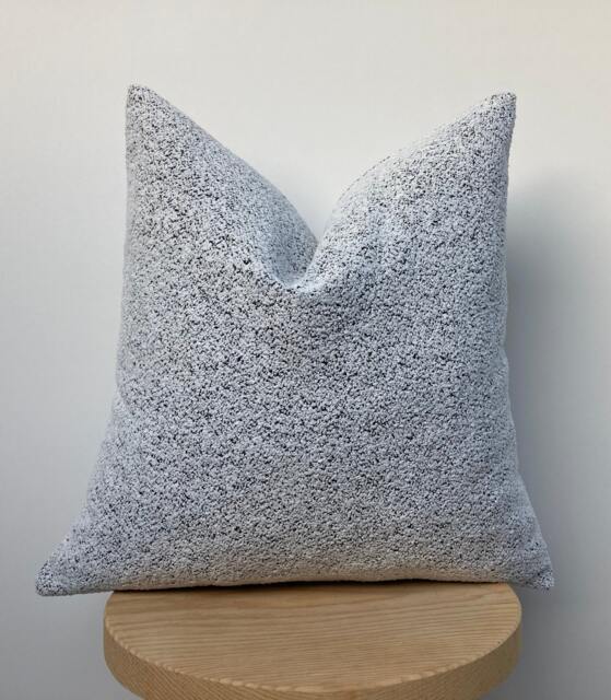Handmade Boucle Pillow Cover, Black & White Textured Pillowcase - image 1
