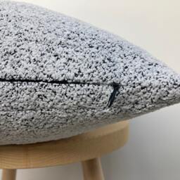 Handmade Boucle Pillow Cover, Black & White Textured Pillowcase - thumbnail 2