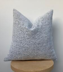 Handmade Boucle Pillow Cover, Black & White Textured Pillowcase - thumbnail 1