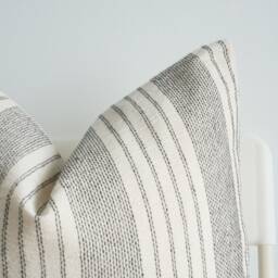 White Cream Black Striped Pillow Cover - thumbnail 2