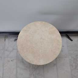 Custom Beige Travertine Coffee Table, Elegant Accent Modern Minimalist Sculptural End Handcrafted Stone Furniture - thumbnail 4