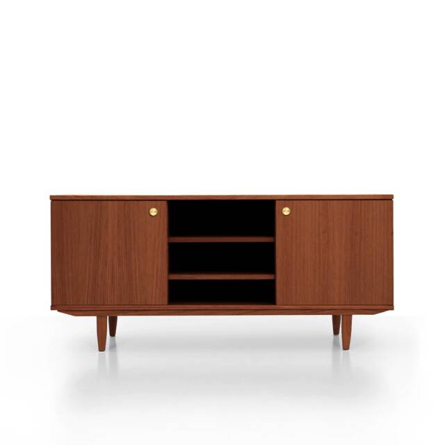 Mid-Century Sideboard, Dresser, Commode, Credenza Made Of Oak Vaneer - Teak Colour Livlo T-S14 - image 1
