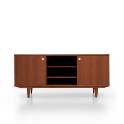Mid-Century Sideboard, Dresser, Commode, Credenza Made Of Oak Vaneer - Teak Colour Livlo T-S14 - thumbnail 1