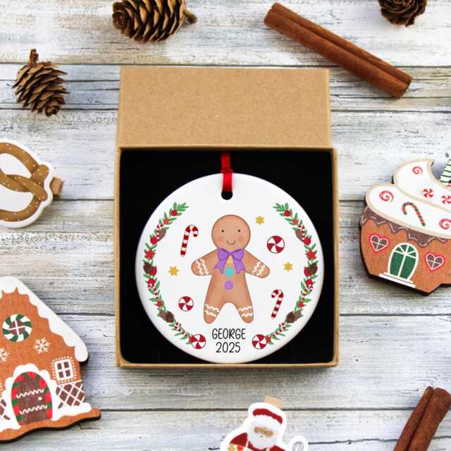 Gingerbread Figure Ornament - Personalised Christmas Tree Decoration - image 1