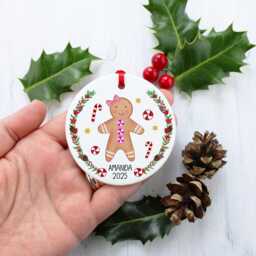 Gingerbread Figure Ornament - Personalised Christmas Tree Decoration - thumbnail 4