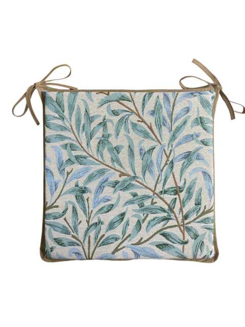 William Morris - Willow Bough Seaspray Tapestry Square Tie-On Seat Pads Dining/Patio/Garden/Kitchen - image 1