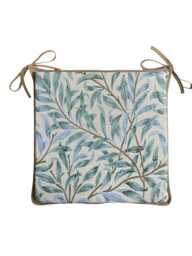 William Morris - Willow Bough Seaspray Tapestry Square Tie-On Seat Pads Dining/Patio/Garden/Kitchen - thumbnail 1