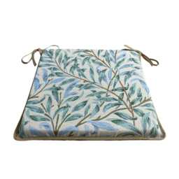 William Morris - Willow Bough Seaspray Tapestry Square Tie-On Seat Pads Dining/Patio/Garden/Kitchen - thumbnail 2
