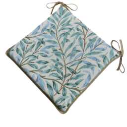 William Morris - Willow Bough Seaspray Tapestry Square Tie-On Seat Pads Dining/Patio/Garden/Kitchen - thumbnail 3