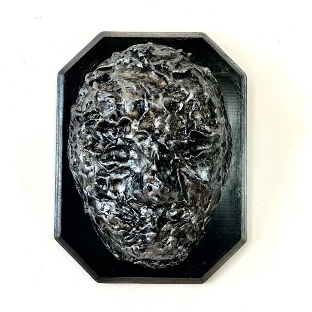 Handmade Paper Clay Face Mask Wall Hanging Brut Street Art - image 1