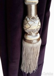 1 Gray Beautiful Luxurious Vintage Look Handmade Window Treatment Curtain Drapery Tassel Double Cord/Rope Tieback/Holdback Drape Pull Back