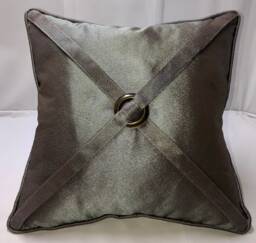 Platinum Silver With Bronze Grommet Custom Pillow - thumbnail 1