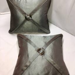 Platinum Silver With Bronze Grommet Custom Pillow - thumbnail 4