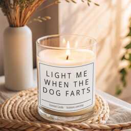 Dog Gifts, Light Me When The Farts, Funny Gift For Mum, Candle, Candles, Lovers Gift, Birthday Dad - thumbnail 1