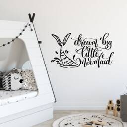 Mermaid Nursery Wall Decal Dream Big Girls Room Decor Lw2 - thumbnail 3