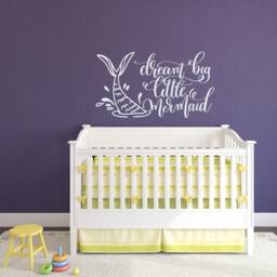 Mermaid Nursery Wall Decal Dream Big Girls Room Decor Lw2 - thumbnail 4