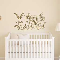 Mermaid Nursery Wall Decal Dream Big Girls Room Decor Lw2 - thumbnail 1