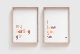 My Darling Girl I Love You So, Set Of 2, Girls Pastel Nursery Prints. Wall Art, Bedroom Prints, Home Decor - thumbnail 1