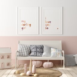My Darling Girl I Love You So, Set Of 2, Girls Pastel Nursery Prints. Wall Art, Bedroom Prints, Home Decor - thumbnail 2