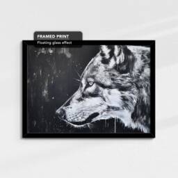Wolf Animal Spraypaint Stencil Style Fine Art Painting Framed Poster Print & Canvas Wall Living Home Decor Interior Gift - thumbnail 2