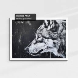 Wolf Animal Spraypaint Stencil Style Fine Art Painting Framed Poster Print & Canvas Wall Living Home Decor Interior Gift - thumbnail 3