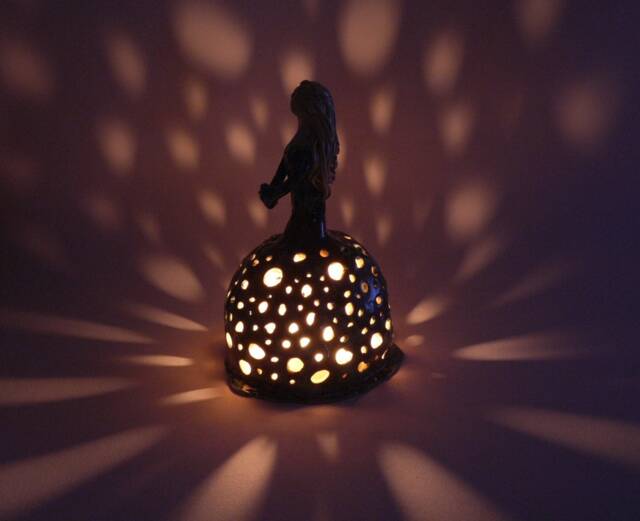 Lady Night, Ceramic Lantern, Handmade Figurine, Decor, Handformed Ceramic, Embeceramics - image 1