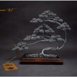 Handmade Wire Bonsai Tree Engraved Tree Of Life, Meditation Decor - thumbnail 2