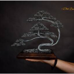 Handmade Wire Bonsai Tree Engraved Tree Of Life, Meditation Decor - thumbnail 4