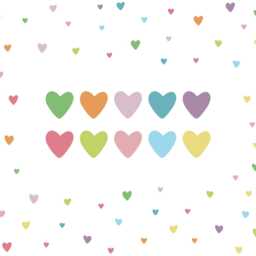 Pastel Heart Wall Decals Rainbow Nursery Decor, Pack Of 90 - thumbnail 2
