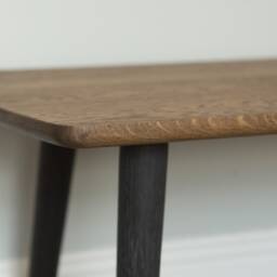 Mid Century Modern Wooden Coffee Table - Oak With Black Legs Scandi Ercol Inspired Furniture - thumbnail 4