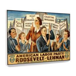 American Labor Party - Roosevelt/Lehman Election Poster Reprint - thumbnail 2