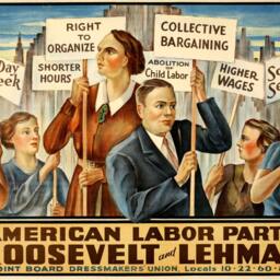 American Labor Party - Roosevelt/Lehman Election Poster Reprint - thumbnail 3