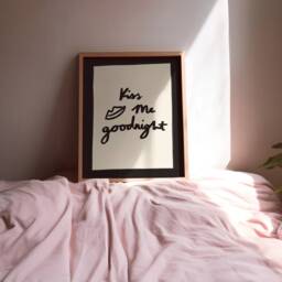 Kiss Me Goodnight Unframed Print - Bedroom Poster Handwritten Art Prints Colourful Decor Aesthetic - thumbnail 2