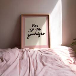 Kiss Me Goodnight Unframed Print - Bedroom Poster Handwritten Art Prints Colourful Decor Aesthetic - thumbnail 3