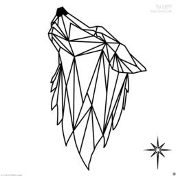 Geometric Wolf Head Wall Decal Polygonal Triangle Design - thumbnail 3