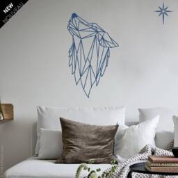 Geometric Wolf Head Wall Decal Polygonal Triangle Design - thumbnail 2