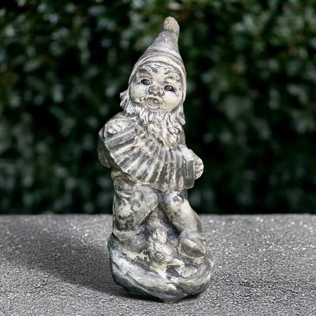 Funny Gnome With Accordion Concrete Musician Statue Cement Yard Decoration Outdoor Figurine Stone Folk Music Ornament Lover Gift - image 1