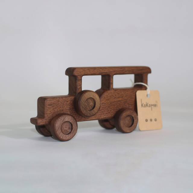 Handcrafted Wooden Jeepney Push Toy Filipino Cultural Decor - image 1
