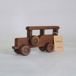 Handcrafted Wooden Jeepney Push Toy Filipino Cultural Decor - thumbnail 1