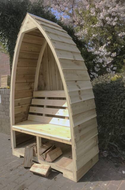 Boat/Gothic Arch Shape Garden Seat/Bench - Delivered Fully Assembled - image 1