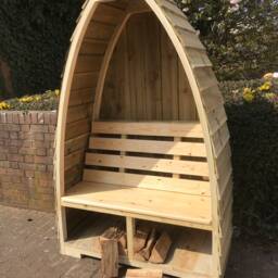 Boat/Gothic Arch Shape Garden Seat/Bench - Delivered Fully Assembled - thumbnail 3