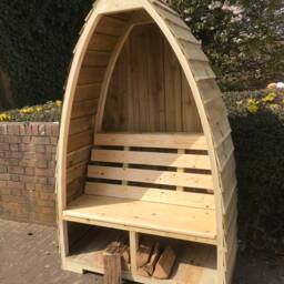 Boat/Gothic Arch Shape Garden Seat/Bench - Delivered Fully Assembled - thumbnail 2